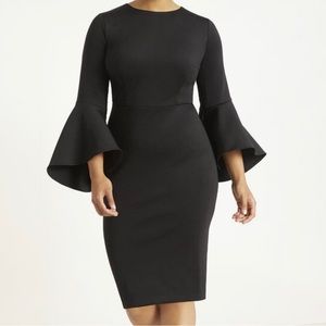 Flare sleeve scuba dress